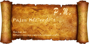 Pajzs Ménrót névjegykártya